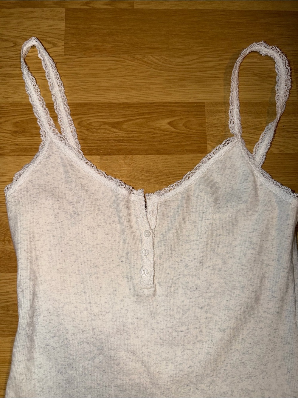 Women's Lace-Trim White Cami Tank Top - Picture 2 of 4